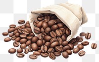 PNG Coffee beans bag white background freshness. AI generated Image by rawpixel.