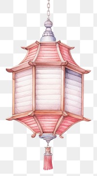 PNG Hanging lantern chinese lamp red white background. AI generated Image by rawpixel.