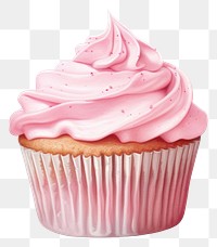 PNG Pink cupcake dessert icing cream. 