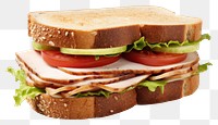 PNG Turkey sandwich bread lunch food. AI generated Image by rawpixel.