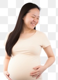 PNG Asian pregnant woman adult happy  