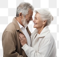 PNG Romantic senior couple adult white  