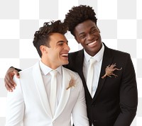 PNG Romantic young happy couple two gay wedding smiling tuxedo. 