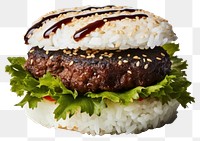 PNG Rice burger food meal. AI generated Image by rawpixel.