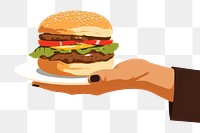 PNG Hamburger hamburger holding plate. 