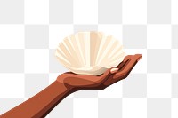 PNG Shell hand clam invertebrate. AI generated Image by rawpixel.