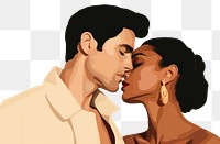 PNG Couple kissing adult face. 