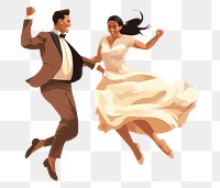 PNG Wedding couple jumping dancing adult entertainment. AI generated Image by rawpixel.