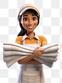 PNG Woman Laundry worker smiling cartoon  