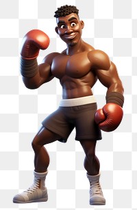 PNG Black man play boxing punching cartoon sports. AI generated Image by rawpixel.