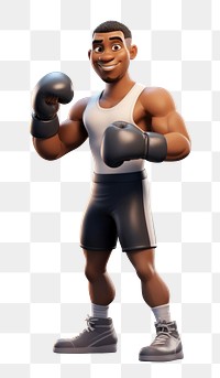 PNG Black man play boxing cartoon adult  