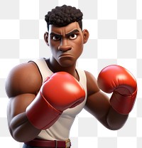 PNG Black man play boxing punching cartoon sports. 