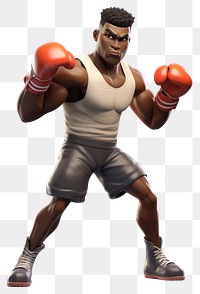 PNG Black man play boxing punching cartoon sports. 