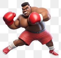 PNG Chubby black man Uppercut punch play boxing punching cartoon sports. 