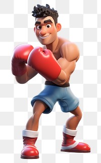 PNG Man play boxing punching cartoon sports. AI generated Image by rawpixel.