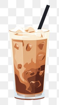 PNG Iced latte coffee milkshake dessert drink. 