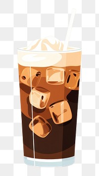 PNG  Iced latte coffee drink refreshment milkshake. AI generated Image by rawpixel.
