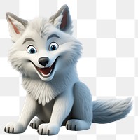 PNG Cartoon cute wolf mammal animal white. 