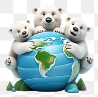 PNG Globe bear wildlife cartoon. AI generated Image by rawpixel.
