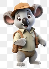 PNG Cartoon koala toy representation. 