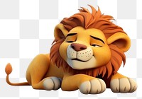 PNG Sleeping lion cartoon mammal animal. 