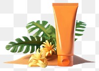 PNG Body care sunscreen cosmetics yellow. 