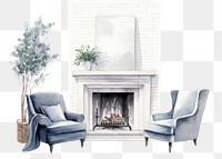 PNG Living room fireplace furniture hearth. AI generated Image by rawpixel.