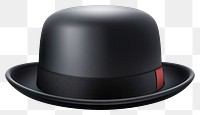 PNG A bowler hat white background headwear headgear. 