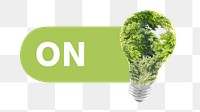 PNG Green light bulb slide icon, transparent background