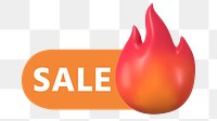 PNG Sale flame icon, transparent background