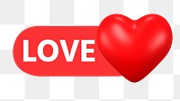 PNG Love heart icon, transparent background