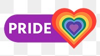 PNG Pride rainbow heart icon, transparent background