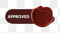 PNG Approved wax stamp icon, transparent background