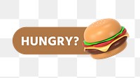 PNG Hungry hamburger icon, transparent background