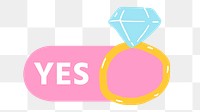 PNG Yes engagement ring icon, transparent background