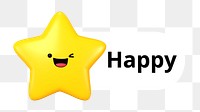 PNG Happy star icon, transparent background