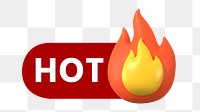 PNG Hot flame 3D icon, transparent background