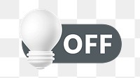 PNG Off light bulb 3D icon, transparent background