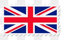 British flag stamp png sticker, national symbol illustration on transparent background. Free public domain CC0 image.