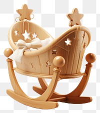 PNG Baby cradle furniture white background representation. 