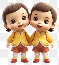 PNG Baby twin cute doll toy. 