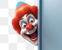 PNG Clown peeking cartoon red performer. AI generated Image by rawpixel.