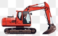 PNG Red excavator white background construction. 