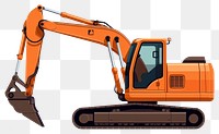 PNG  Orange excavator  white background construction. AI generated Image by rawpixel.