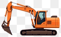 PNG Orange excavator white background construction. 