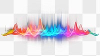 PNG rainbow sound wave effect, transparent background 