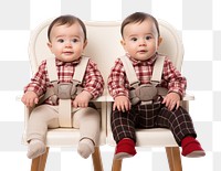 PNG Baby twin sit furniture portrait sitting. 