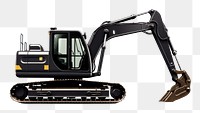 PNG Black excavator  white background construction. AI generated Image by rawpixel.