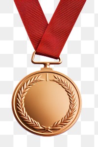 PNG Bronze sport medal gold red white background. 