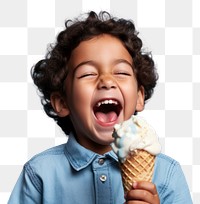 PNG Kid eating ice cream cheerful dessert food. 